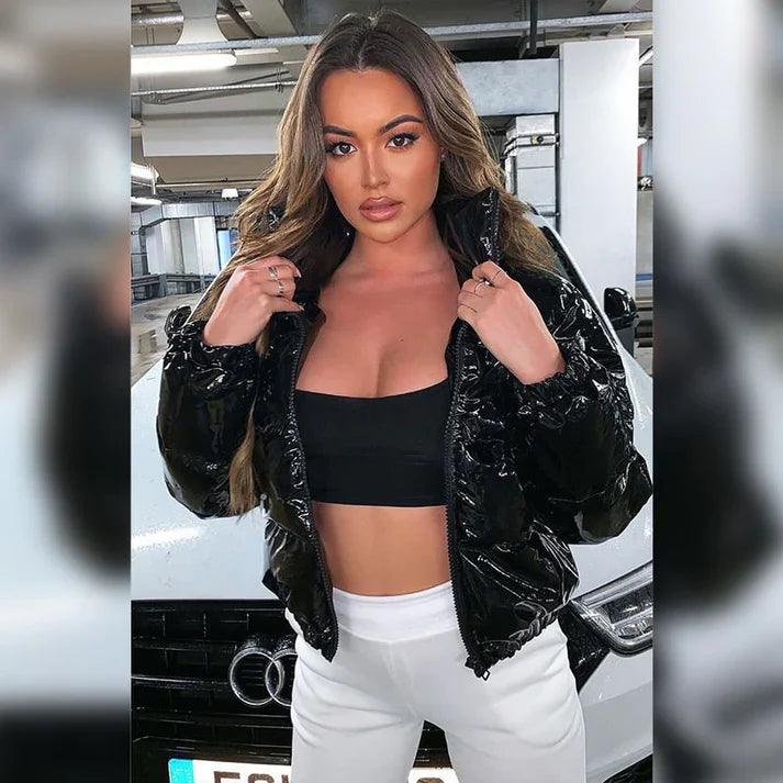 Women's Puffer Leather Jacket – Cozy Insulation & Edgy Style 1