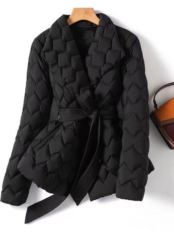 Women's Quilted Winter Jacket – Cozy Padded Design with Tie Belt 1