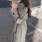Women's Quilted Wool Coat – Cozy Long Fit for Winter Style 1