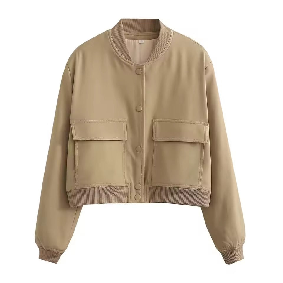 Women’s Relaxed Fit Bomber Jacket – Stylish & Versatile Design 1