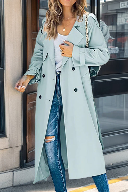 Women's Retro Double-Breasted Trench Coat – Timeless Style for All Seasons 0