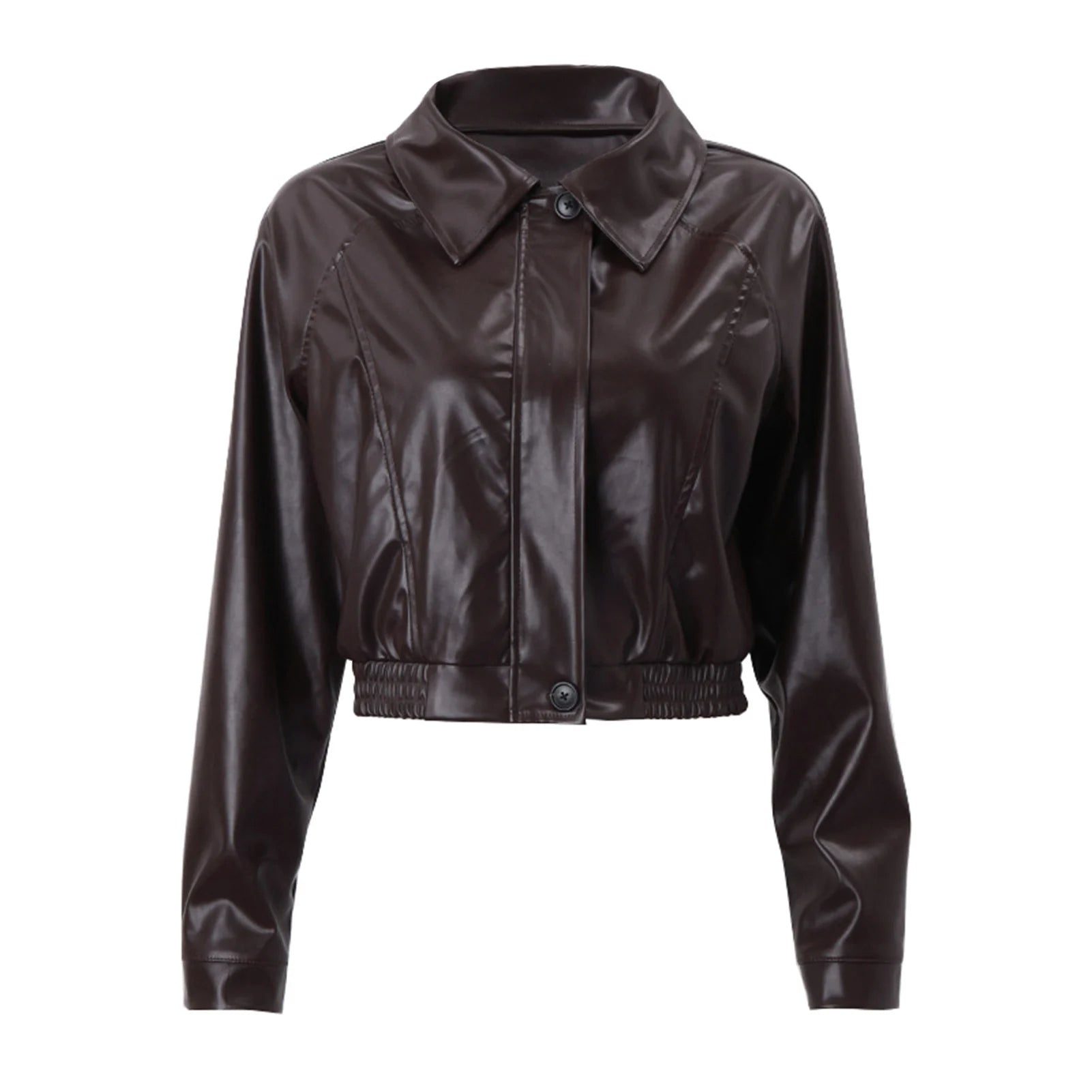 Women's Retro PU Leather Jacket – Chic Zipper Design for Fall 0