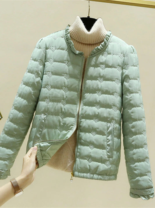 Women's Ruffle-Hem Jacket – Lightweight Layer for Casual Chic 0