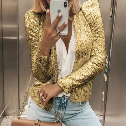 Women's Sequin Jacket – Fitted Glamour for Night Out 0