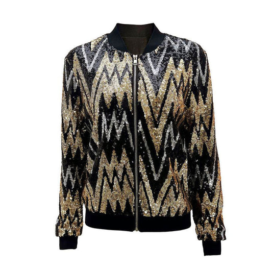 Women's Sequined Jacket – Glamorous Layering for Spring & Autumn 0