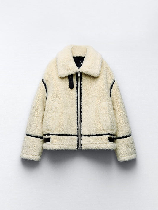 Women's Sherpa Blazer – Cozy Chic for Winter Outings 0