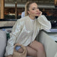 Women's Shiny Jacket – Elegant Zippered Design for Chic Layering 4