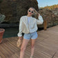 Women's Shiny Jacket – Elegant Zippered Design for Chic Layering 6