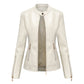 Women's Short Faux Leather Jacket – Chic Stand Collar Design 1