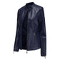 Women's Short Faux Leather Jacket – Chic Stand Collar Design 3