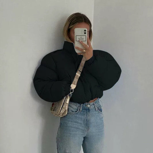 Women's Short Puffer Jacket – Cozy Cotton-Padded Design 0