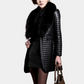 Women's Slim-Fit Quilted Coat – Luxurious Faux Fur Collar 3
