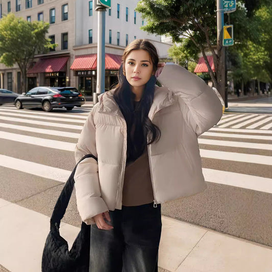 Women's Slim Fit Down Jacket – Chic Half-Placket Design for Cozy Style 0