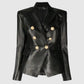 Women's Slim Fit V-Neck Leather Jacket – Chic Style for Every Occasion 1