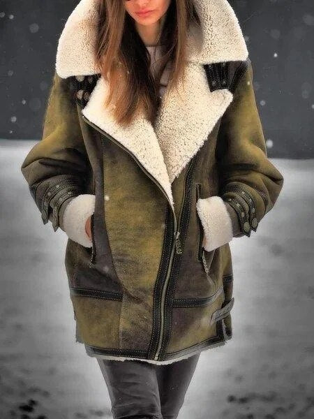Women's Suede Sherpa Jacket – Cozy Style for Chilly Days 0