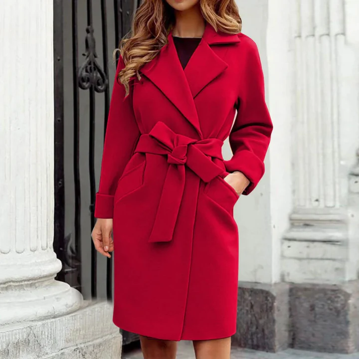 Women’s Tailored Trench Coat – Luxurious Wool Feel for Chic Style 1