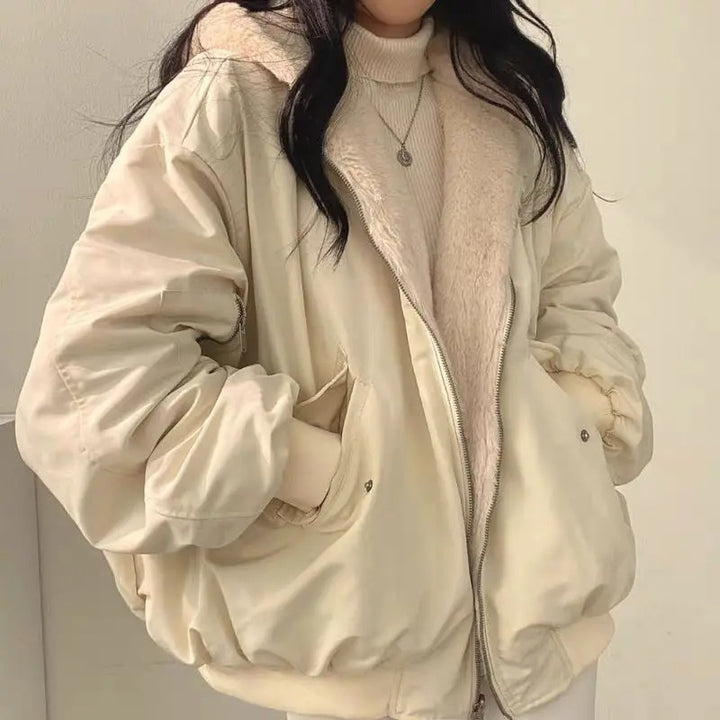 Women's Two-Sided Hooded Jacket – Cozy Winter Layering Piece 0