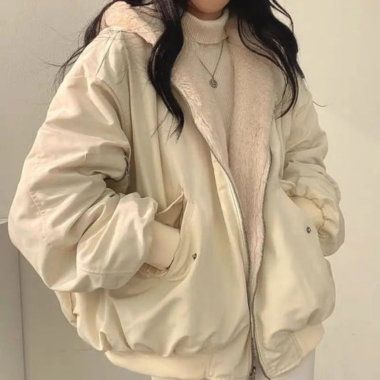 Women's Two-Sided Hooded Jacket – Cozy Winter Layering Piece 0
