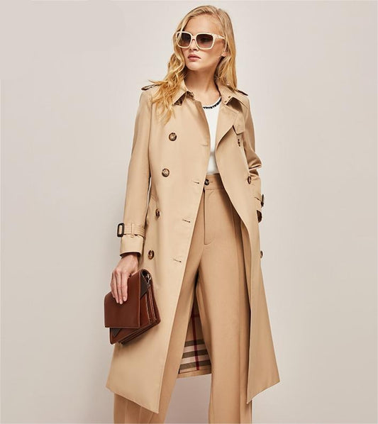 Women's Waist-Cinched Trench Coat – Stylish Windbreaker for All-Day Comfort 0