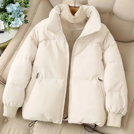 Women's Winter Puffer Jacket – Stylish Warmth with Notched Neck 0