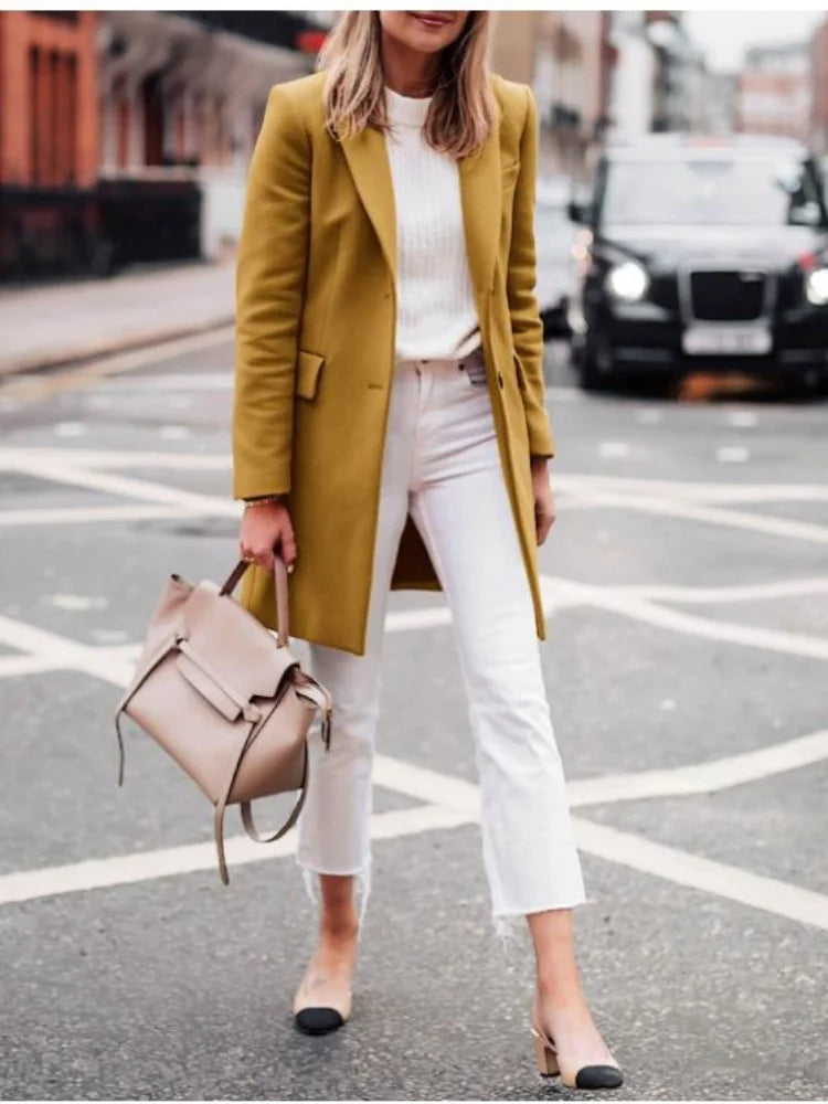 Women's Wool Blend Trench Coat – Cozy Elegance for Winter 6
