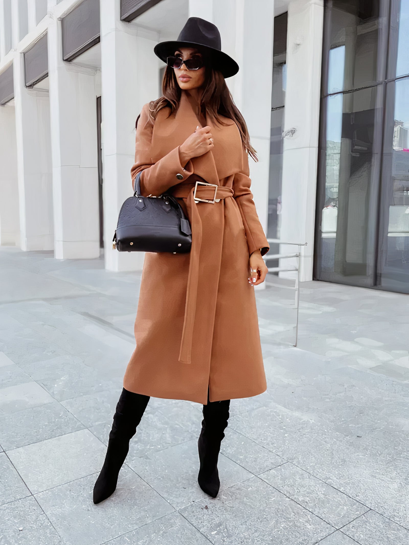 Women's Wool Blend Trench Coat – Elegant Style for Autumn 0