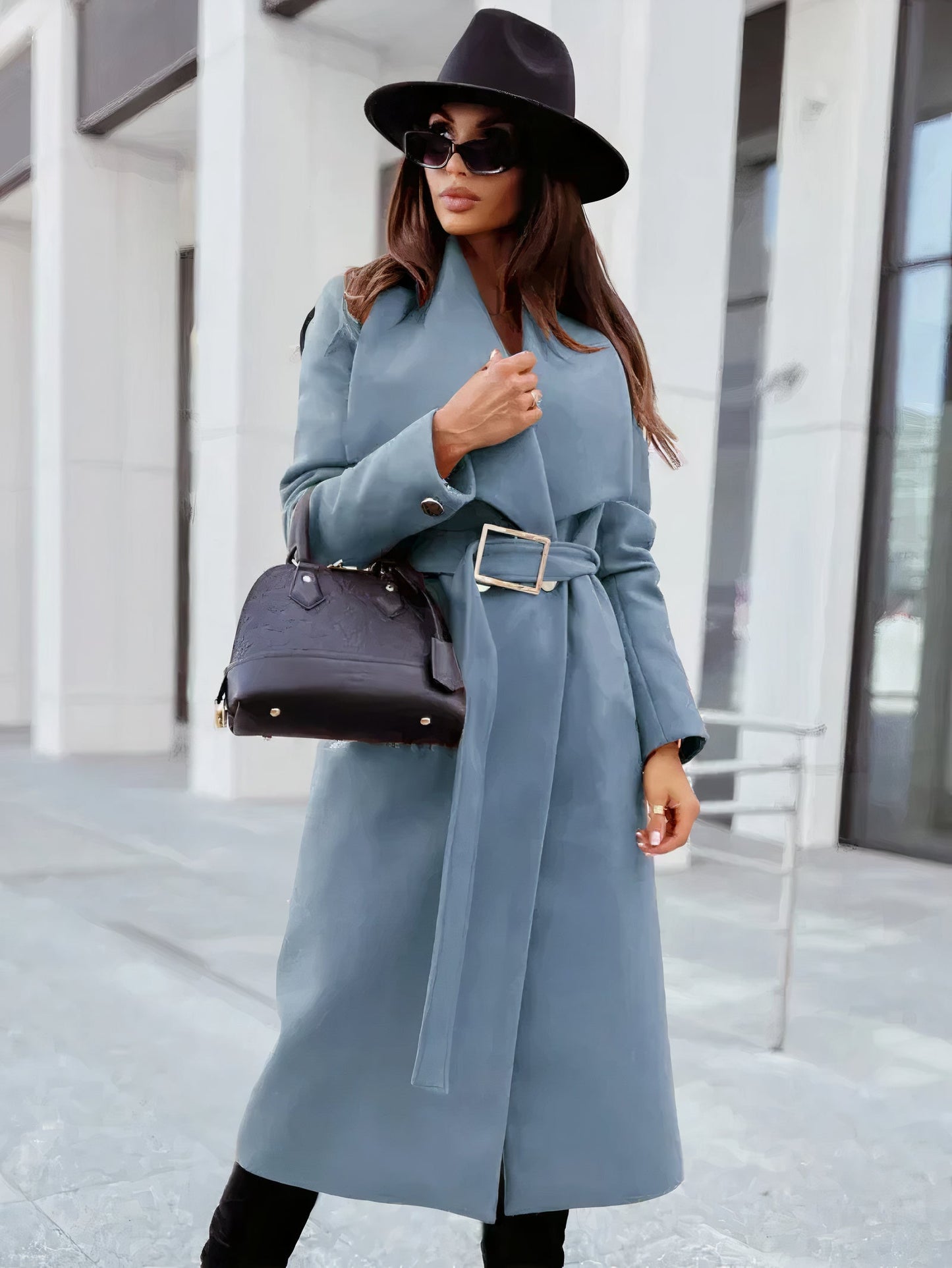 Women's Wool Blend Trench Coat – Elegant Style for Autumn 3