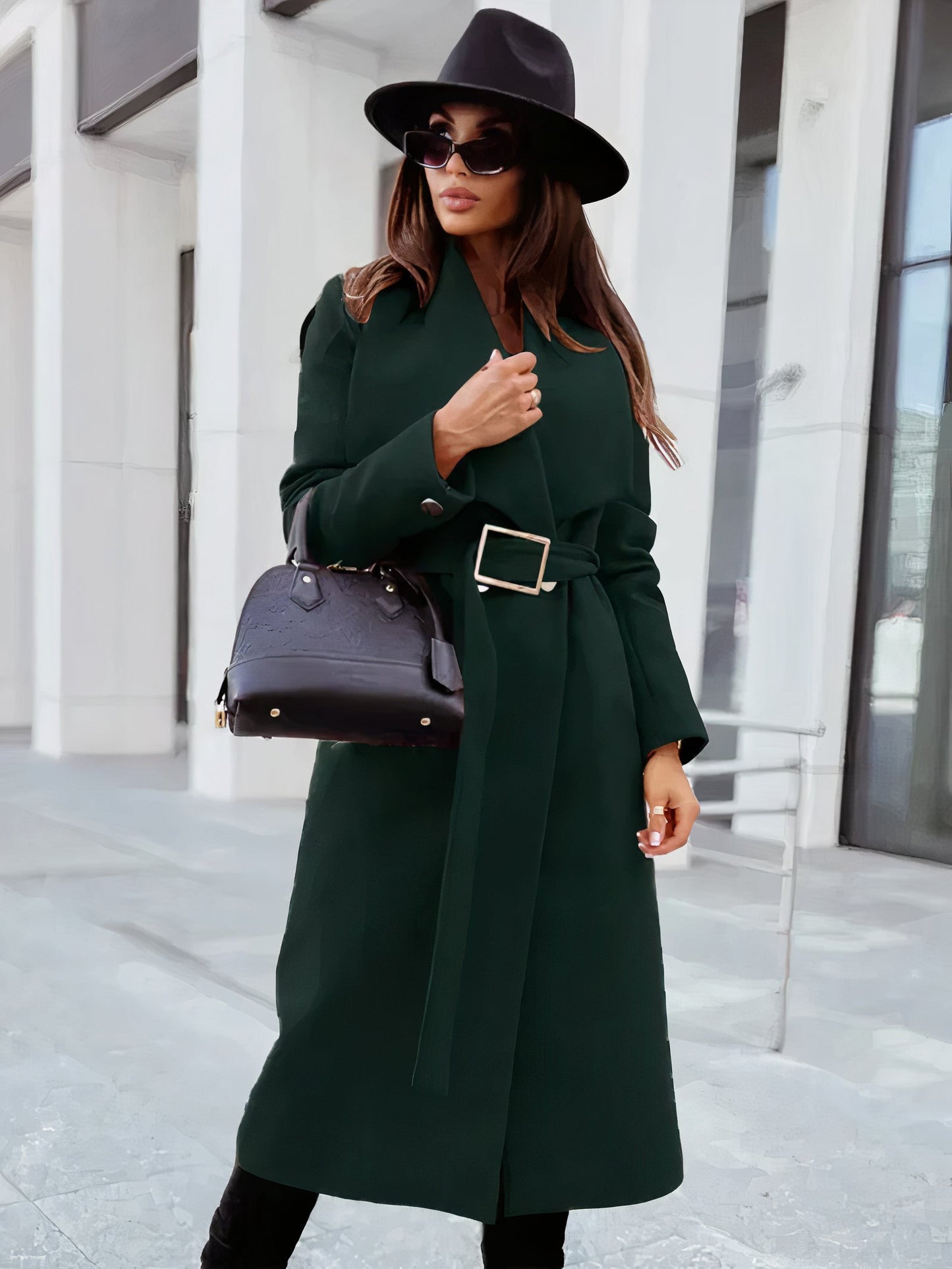 Women's Wool Blend Trench Coat – Elegant Style for Autumn 4