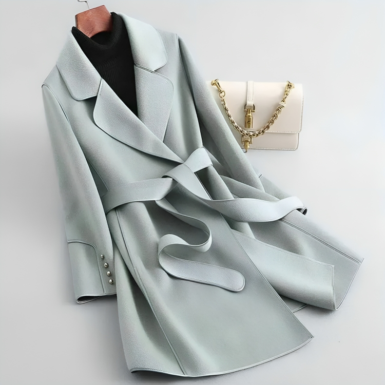 Women's Wool Blend Trench Coat – Elegant & Warm Design 1