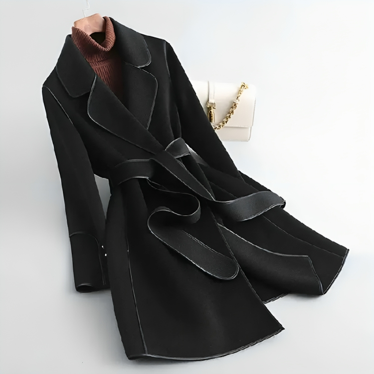 Women's Wool Blend Trench Coat – Elegant & Warm Design 2