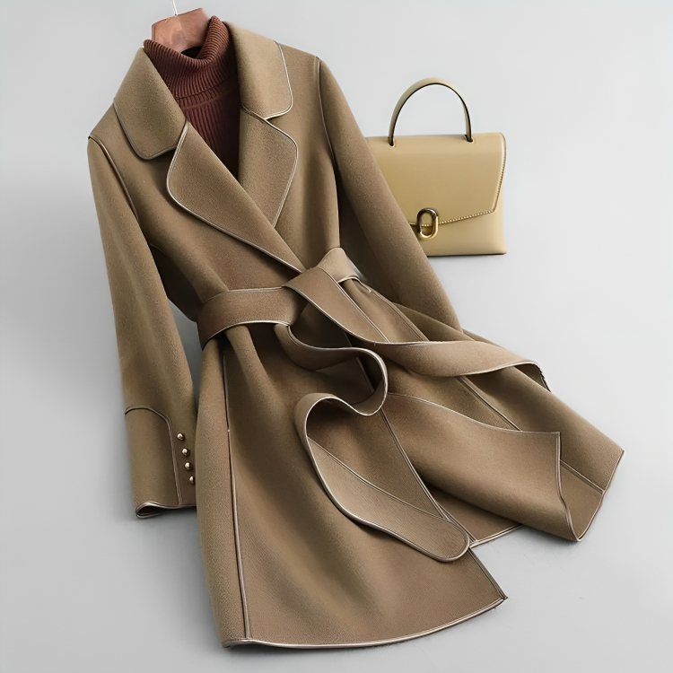 Women's Wool Blend Trench Coat – Elegant & Warm Design 3