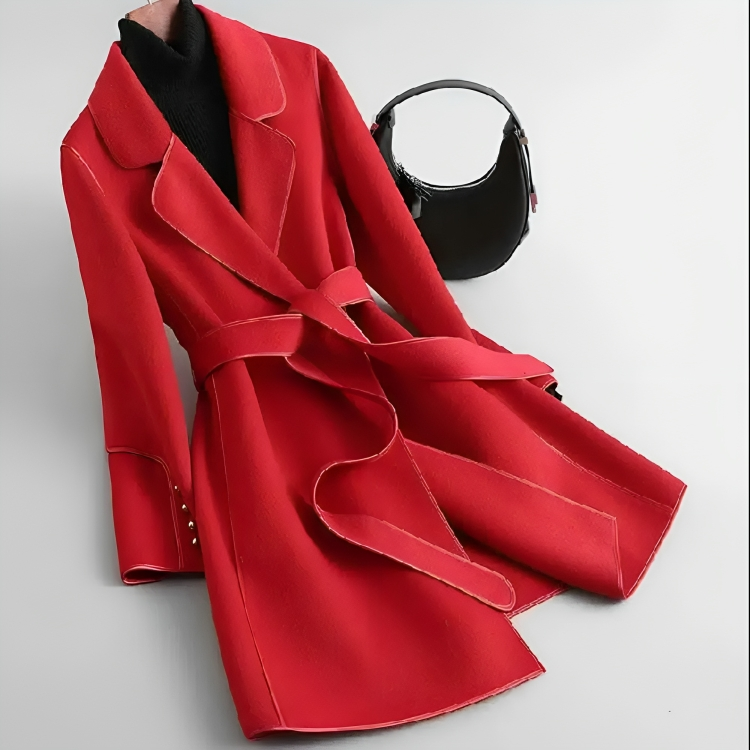 Women's Wool Blend Trench Coat – Elegant & Warm Design 4