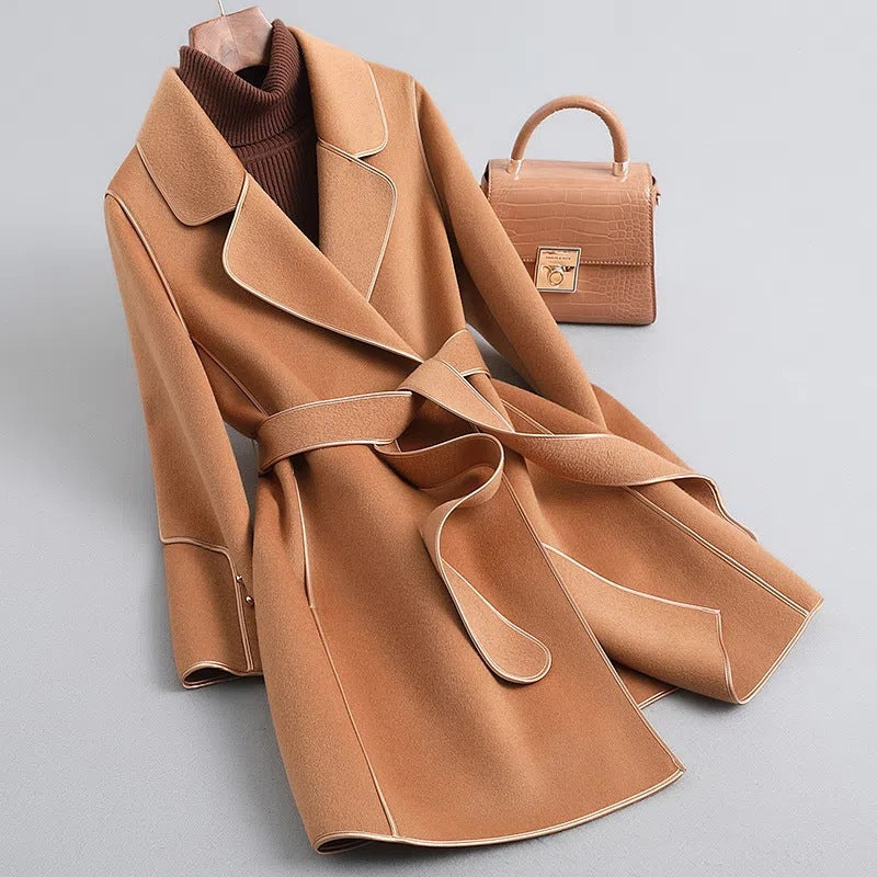 Women’s Wool Blend Trench Coat – Tailored Fit for Chic Style 1