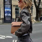Womens Leather Jacket - Cropped Fit for Edgy Style & Comfort 3