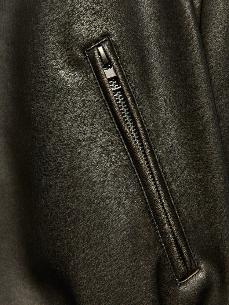 Womens Leather Jacket - Cropped Fit for Edgy Style & Comfort 5