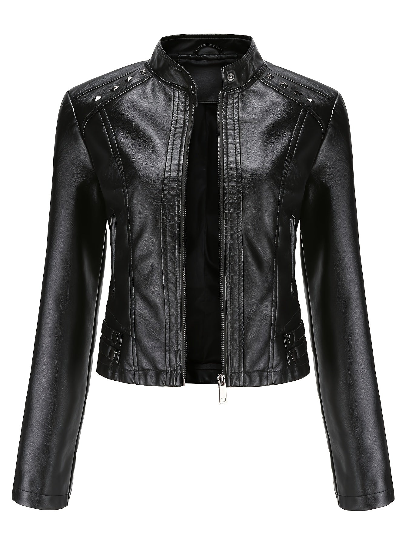 Womens Leather Moto Jacket – Edgy Style & Comfortable Fit 0