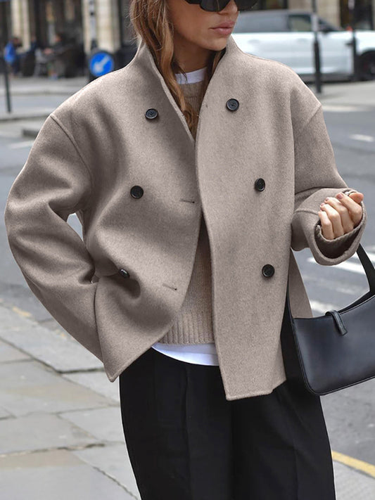 Wool Coat Women – Elegant V-Neck for Warmth & Style 0